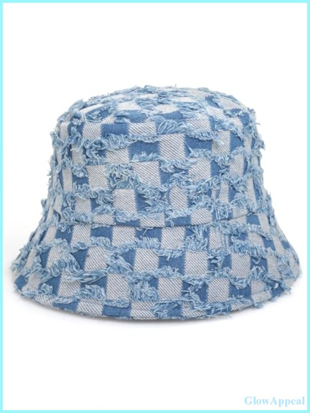 Women's Washed Cotton Checkered Fisherman Bucket Hat Adjustable Wide Brim UPF 50